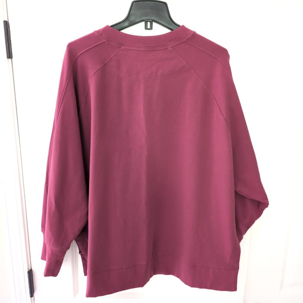 Earth Yoga Sweatshirt Women's XL Fleece-lined Thumbholes Rose Pink - Picture 2 of 9